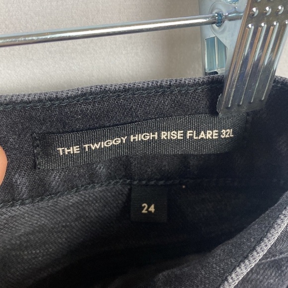Denim Forum The Twiggy High Rise Flare 32L Jeans in Black - Size 24 - Picture 8 of 13